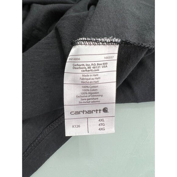 Carhartt T Shirt Mens 4XL Black Long Sleeve Pocket Crewneck Original Fit New NWT - Picture 6 of 6